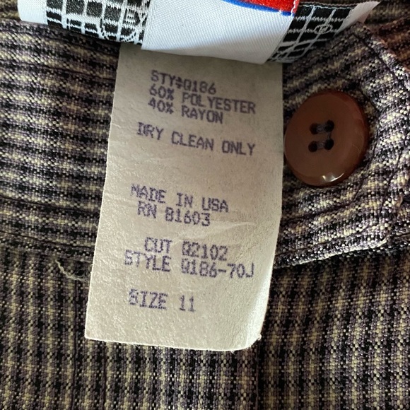 VTG LA Belle Plaid 2 Piece Set, Mauve Purple, Pant size 11, Top Size 13. - Picture 9 of 10